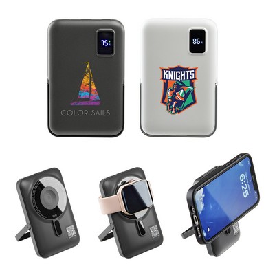 Regal 10000mAh 20W PD Power Bank w/15W Magnetic Wireless Charger, Watch Cha